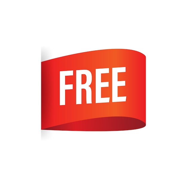 Flat icon with free banner