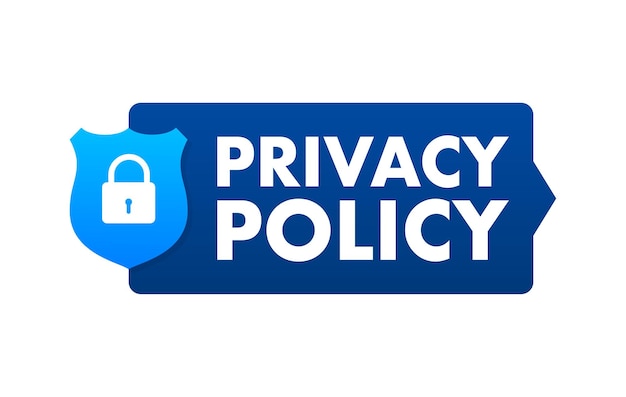 Flat icon with privacy policy Isometric vector illustration