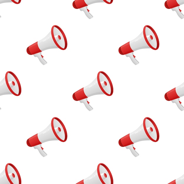 Flat icon with red megaphone pattern for concept design vector illustration template flat design