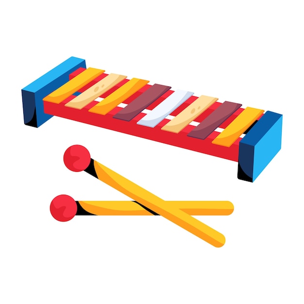 Vector a flat icon of xylophone