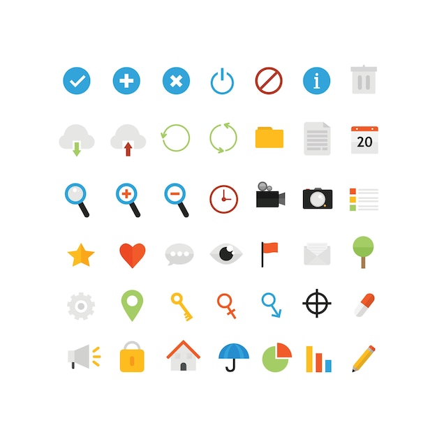 Flat Icons for UI Design