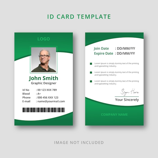 Flat id card design template