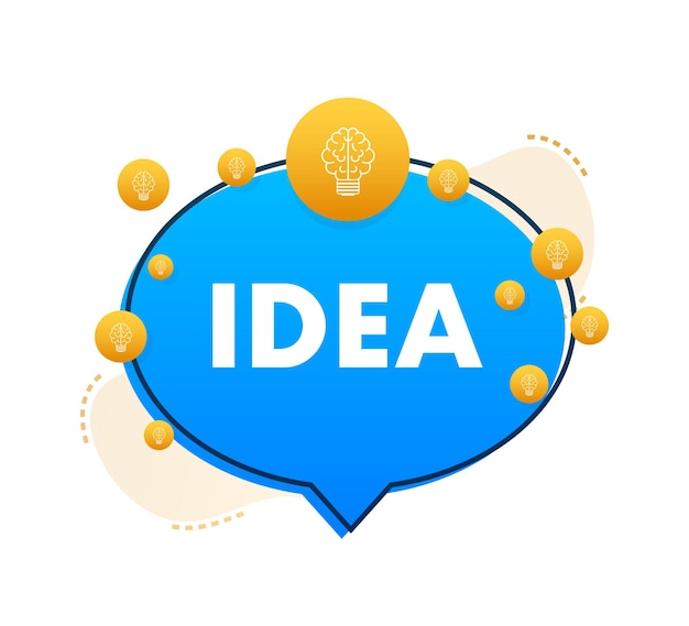 Flat idea for concept design. lightbulb icon. idea, solution, business, strategy concept. vector stock illustration.