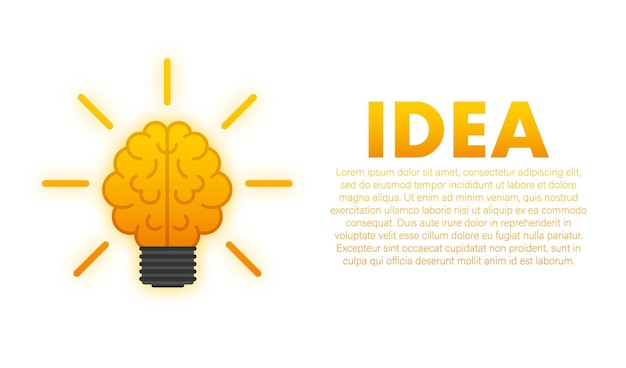 Flat idea for concept design. lightbulb icon. idea, solution, business, strategy concept. vector stock illustration.