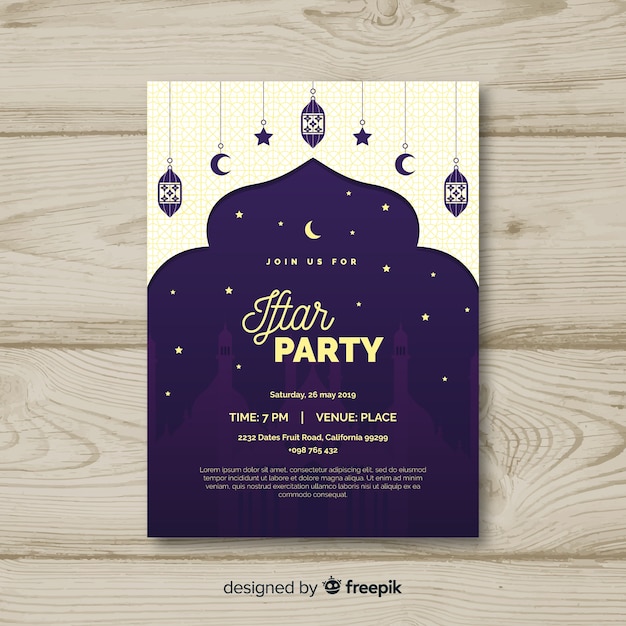 Flat iftar invitation