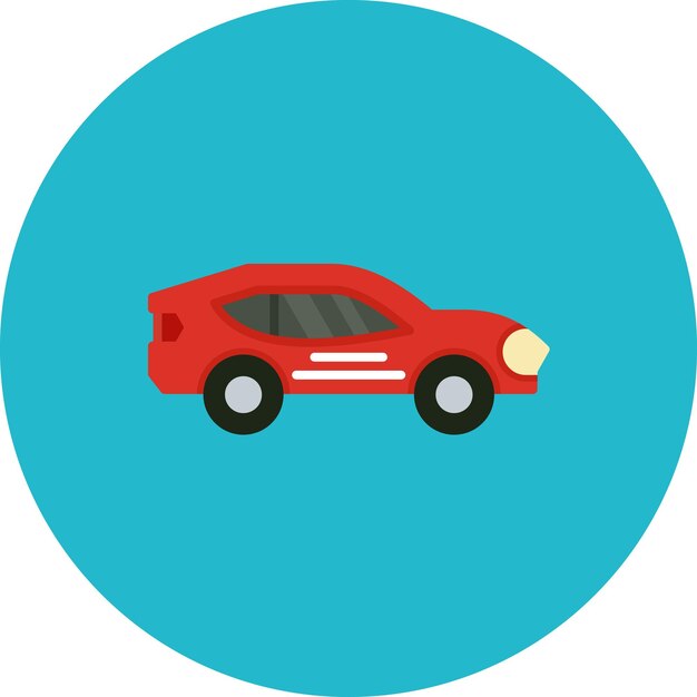 Flat illustratie van een raceauto