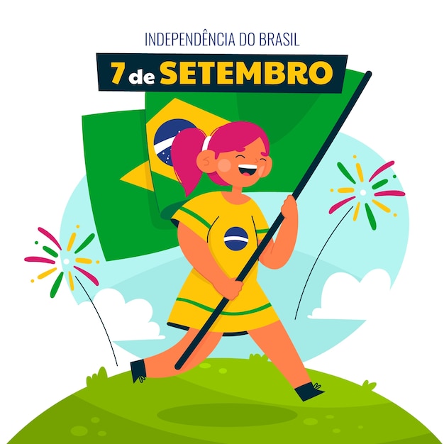 Vector flat illustration for 7 de setembro celebration