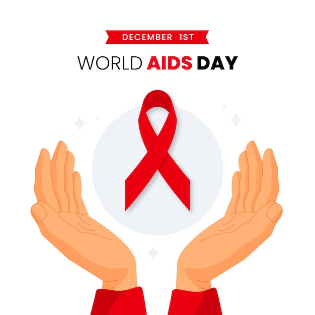 Flat illustration of aids day event