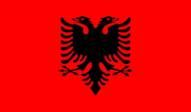 Flat Illustration of Albania National flag