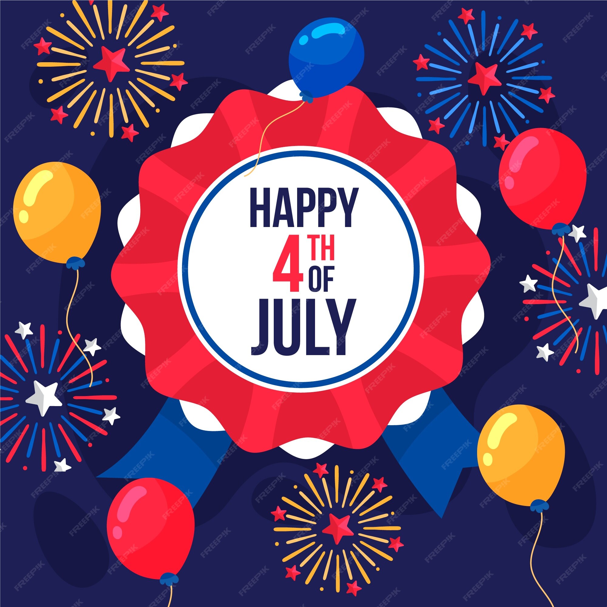 Premium Vector Flat illustration for american 4th of july celebration