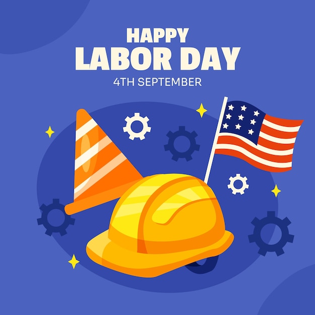 Vector flat illustration for american labor day celebration