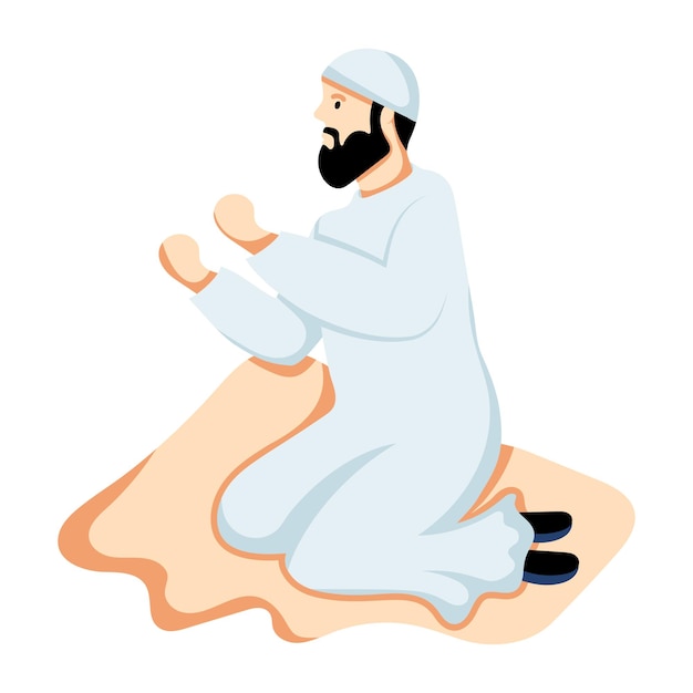 Flat illustration of arab prayer