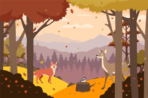 Illustrazione piatta per la celebrazione dell'autunno