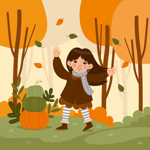 Flat illustration for autumn