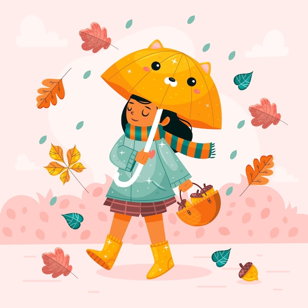 Vector flat illustration for autumn