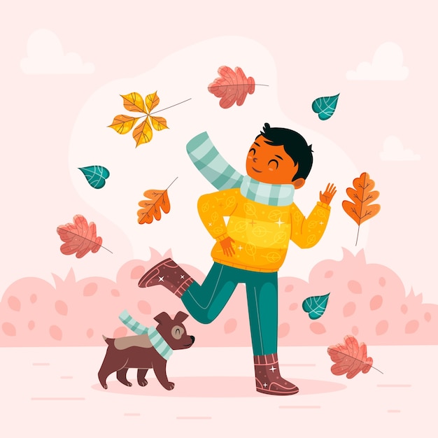 Vector flat illustration for autumn