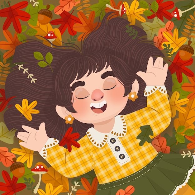 flat illustration for autumn
