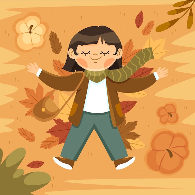 Vector flat illustration for autumn