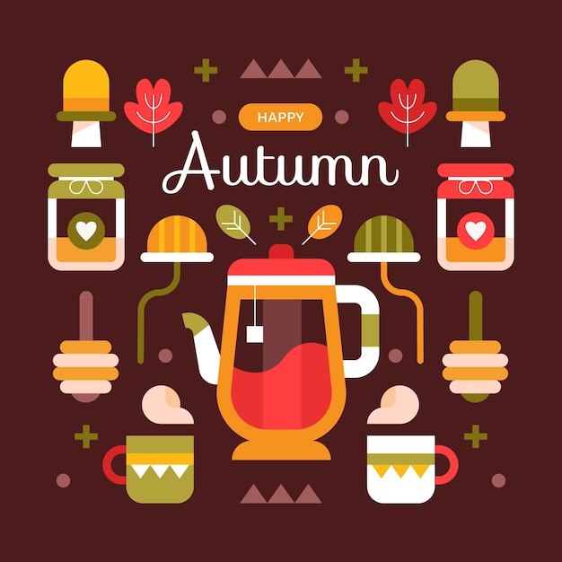 Flat illustration for autumn