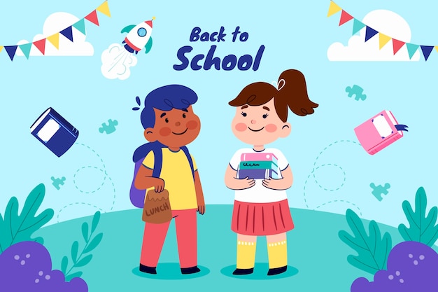flat illustration for back to school season