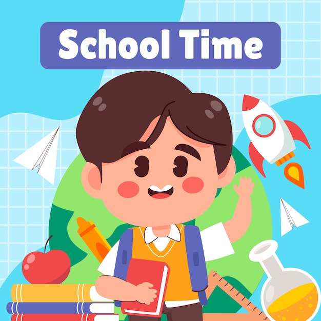 Vector flat illustration for back to school season