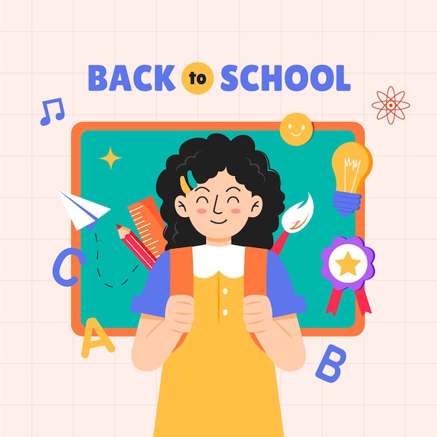 Vector flat illustration for back to school season