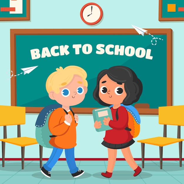 Flat illustration for back to school season