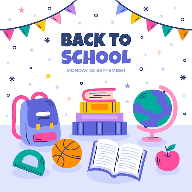 Vector flat illustration for back to school season