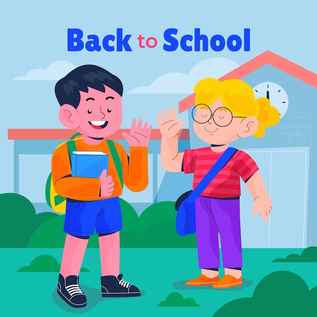 flat illustration for back to school season