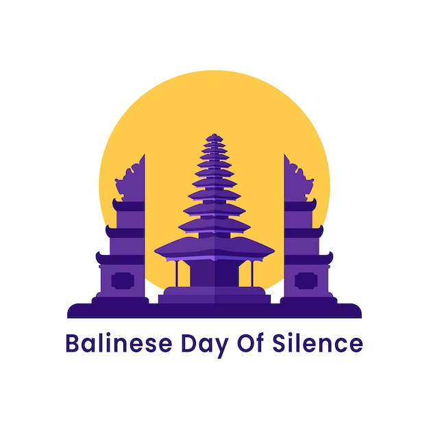 Flat illustration of balinese day of silence