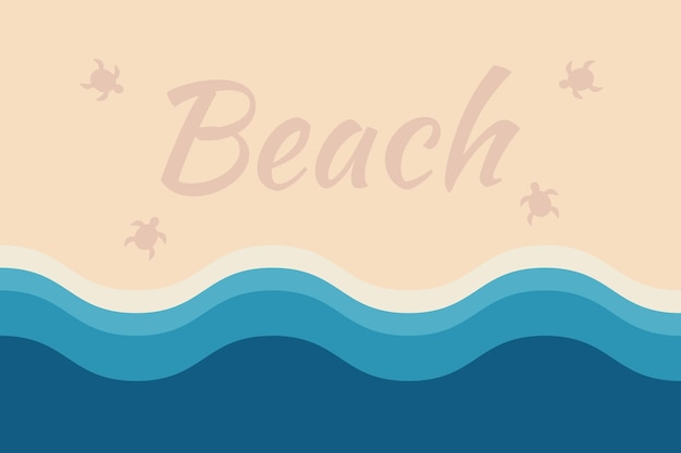 Vector flat illustration beach background