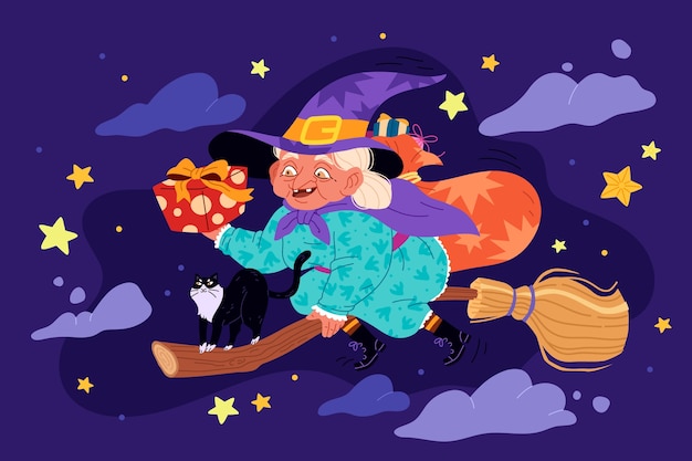 Flat illustration for befana