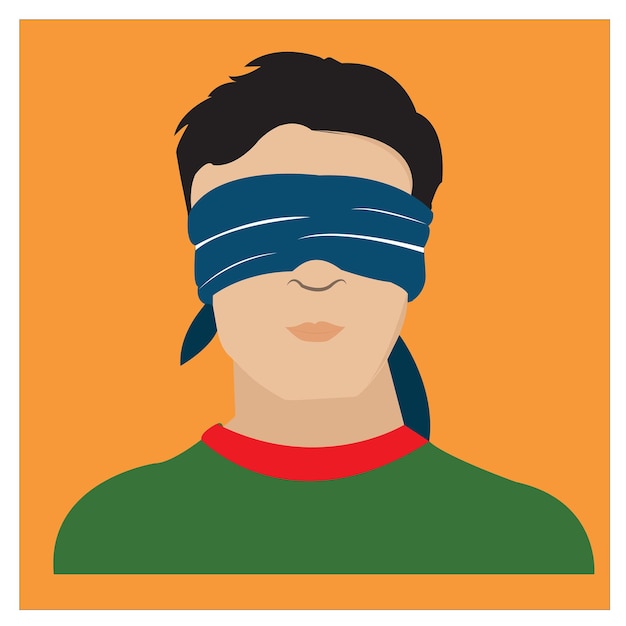 Blindfolded Man Vector Art & Graphics