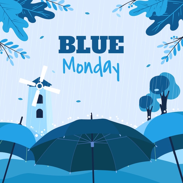 Flat illustration for blue monday