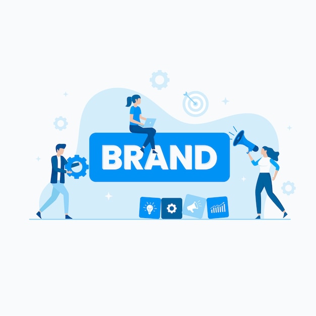 Vector flat illustration of branding concept