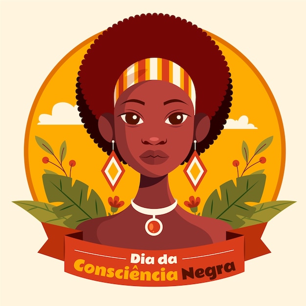 flat illustration for brazilian black awareness day
