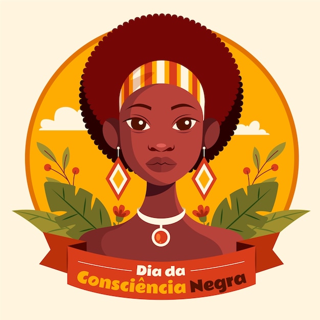 Vector flat illustration for brazilian black awareness day