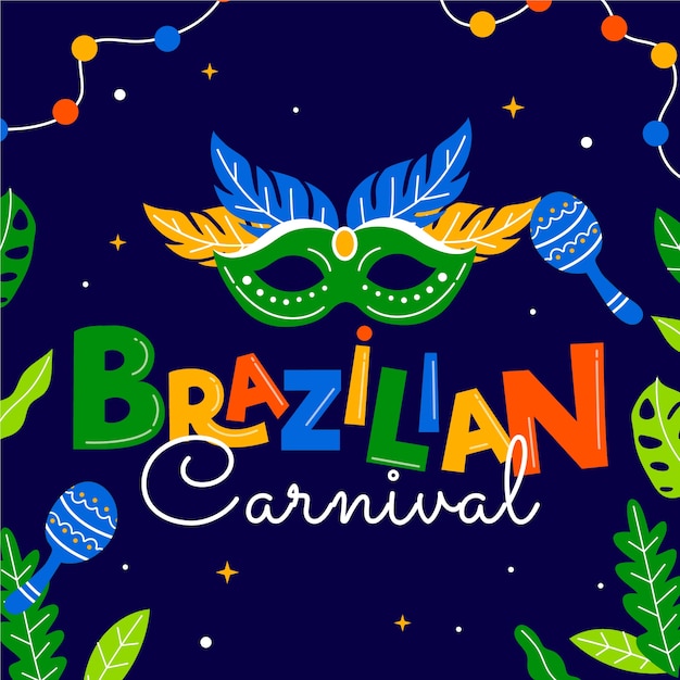 Flat illustration for brazilian carnival celebration