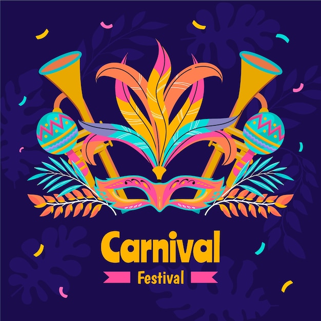 Flat illustration for brazilian carnival