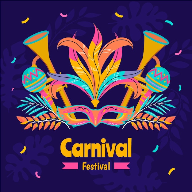 Vector flat illustration for brazilian carnival