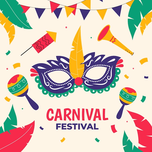 Flat illustration for brazilian carnival