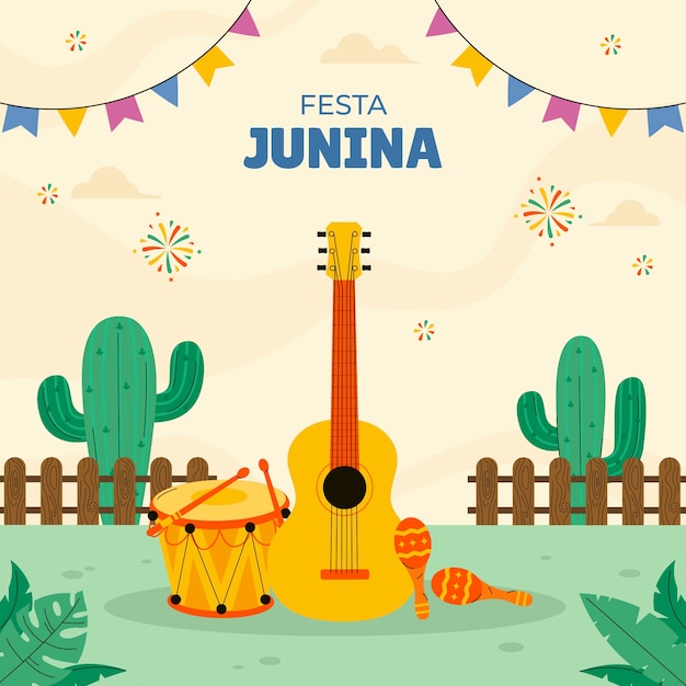 flat illustration for brazilian festas juninas celebrations
