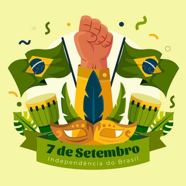 Vector flat illustration for brazilian independence day celebration