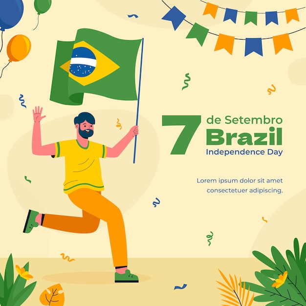 Vector flat illustration for brazilian independence day celebration