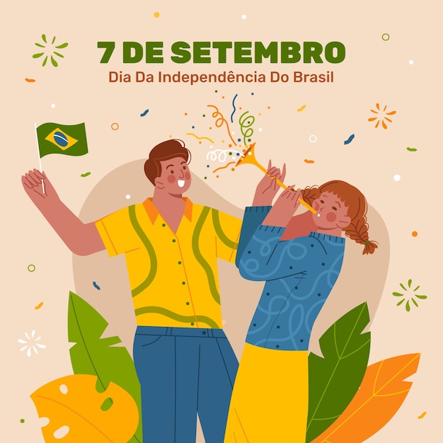 ブラジル独立記念日のお祝いのためのフラットの図