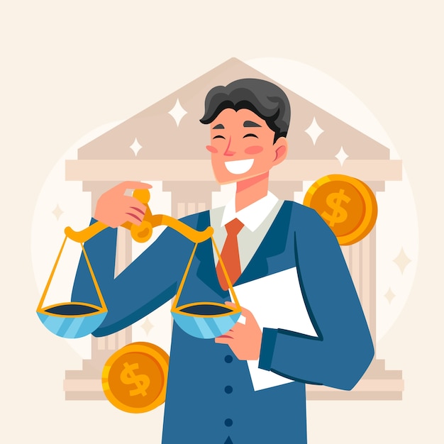 Flat illustration for brazilian lawyer's day celebration