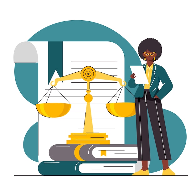 Flat illustration for brazilian lawyer's day celebration