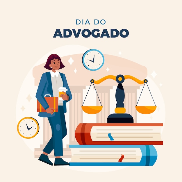 Flat illustration for brazilian lawyers day celebration