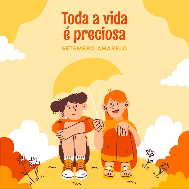 Vector flat illustration for brazilian suicide prevention month