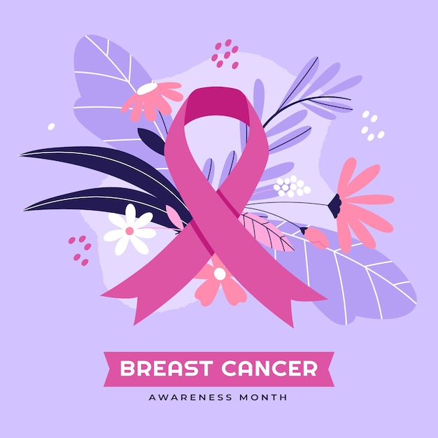 Flat illustration for breast cancer awareness month